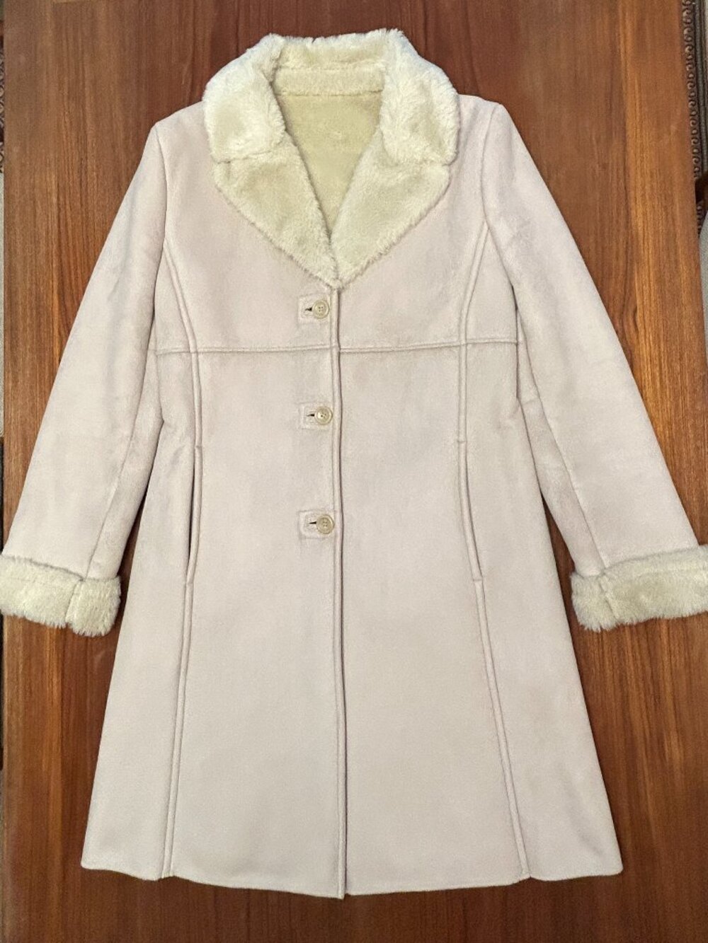 Larry Levine Faux Suede Fleece Lined Warm Winter Sport Coat Women's Size Medium